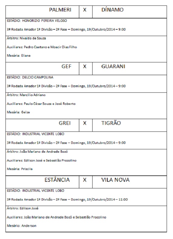 Árbitros 2ª Fase Amadorão 3ª rodada - 5